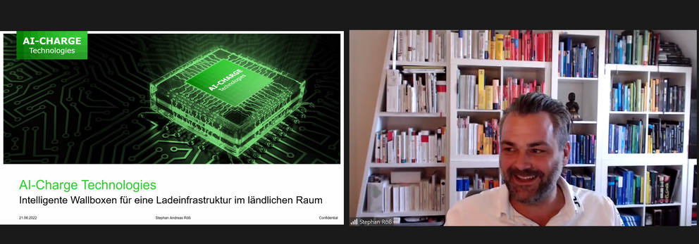 Screenshot mit Stephan Röß und seiner Präsentation